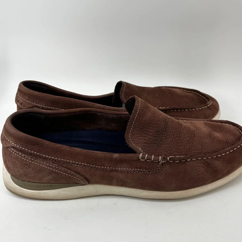 Cole Haan Mens Grand 360 Brown Nubuck Leather Slip On Loafers C33031 Size 12M